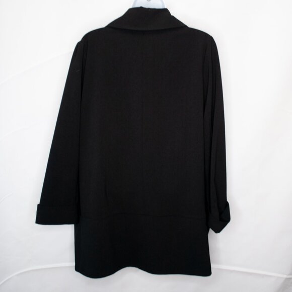 Saks Fifth Avenue Open Crepe Jacket Womens Medium M Black Casual Office Z?15X - Picture 3 of 5